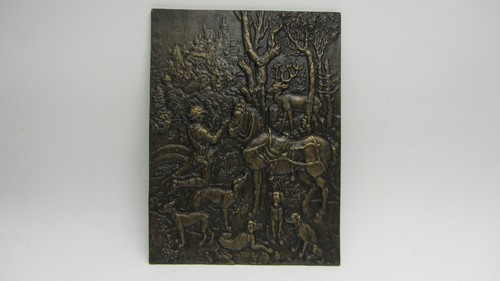 Wandbild bronze relief jagd - relief,