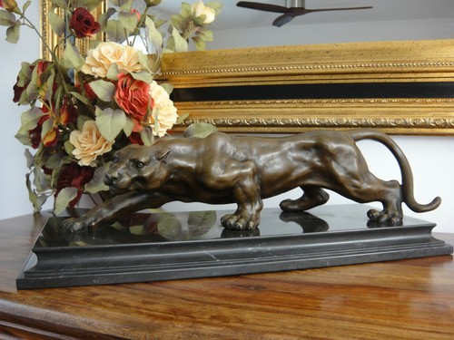 Bronze marmor statue jaguar - bronze,