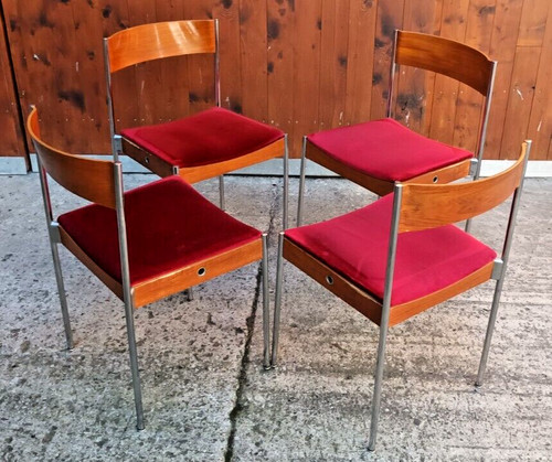 Teak stapelstühle vintage - 4x,