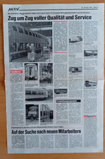 Aachen, Waggonfabrik Talbot, Güterwagen, Reisezugwagen: Zeitungsausschnitt 1991