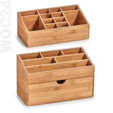 Organizer Bad Büro Schreibtisch Kosmetik Bambus Holz Ordnungsbox Stift Box