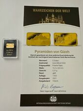 Goldbarren aus der Reihe "Wahrzeichen der Welt" Pyramiden von Gizeh