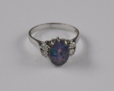 Weißgold opal 18 - opal, +
