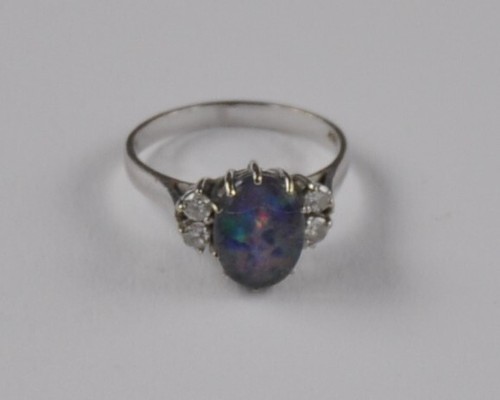 Weißgold opal 18 carat - 0.18,