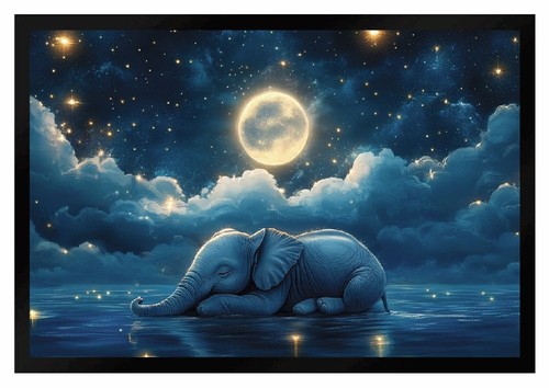Fußmatte blauer elefant mit - fußmatte,