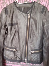Marccain Vintage Lederjacke (schwarzes Lammnappa) in Größe 36 - Blickfang