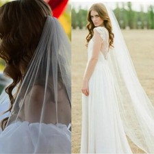 Lang Schleier Mit Kamm 1-lagig