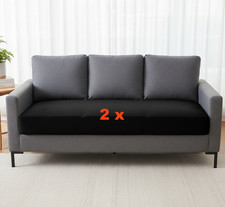 2 x Sofabezug Couchbezug Schutz 65-90 x 160-220 x 10-22 cm Schwarz