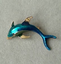 Delphin Brosche Gold Krafttier