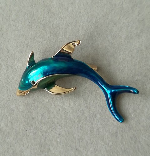 Delphin brosche gold krafttier - delphin,