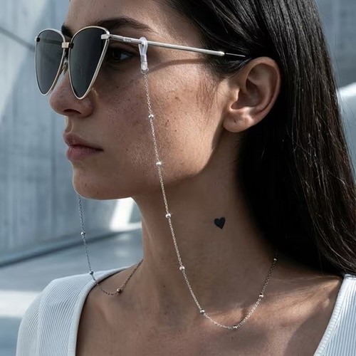 Brillenkette silber perle - silber,