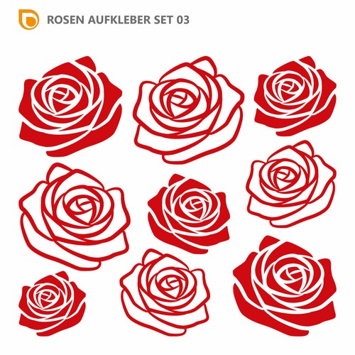 Rosen aufkleber deko - rosen,