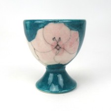 ERNESTINE Salerno Keramik Eierbecher Handbemalt Vintage Stiefmütterchen Italy