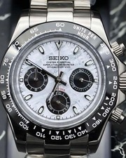 Seikmod Chronograph Panda Dial | VK63 Quartz | Schwarze Keramiklünette