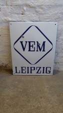 Schweres Emailleschild VEM Leipzig DDR ORIGINAL