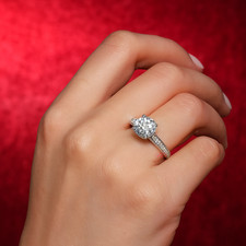 14 Karat Weißgold Rundschliff