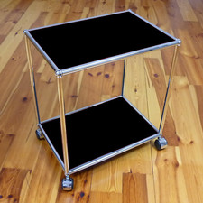 * USM Haller Möbel * Beistelltisch Nachttisch & Rollen * Schwarz * TV Ständer *