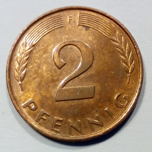 Münze brd zwei pfennig - zwei, 2