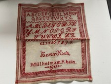 1913 antikes Stickmustertuch