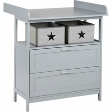Roba Wickelkommode Hamburg mit Wickelansatz Baby Kinder Kinderzimmer Tisch grau