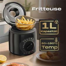 SUPERLEX Mini Friteuse Elektrische Fritteuse Fritöse Frittöse mit öl 1L 950W