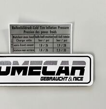 Aufkleber Sticker Reifenfülldruck Reifendruck Tankdeckel passend für VW Golf 1