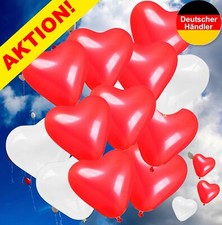 HERZ LUFTBALLONS 30cm rot weiß Herzballons Ballons Hochzeit Herzen Deko Party