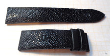 Älteres Lederband für Armbanduhr 22 mm schwarz Rochenleder Stingray J. M. S9