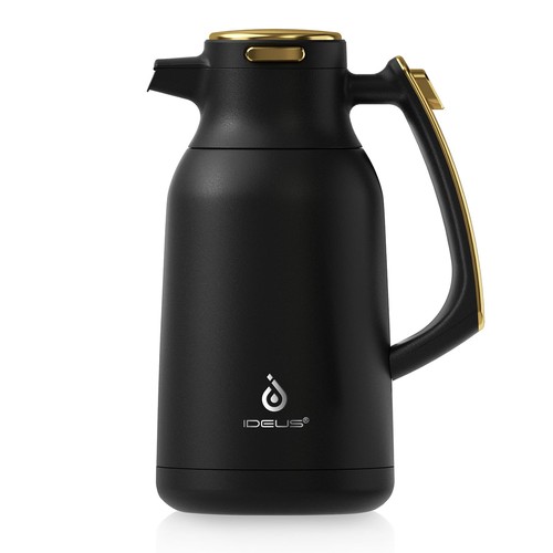 Thermoskanne schwarz gold - thermoskanne,