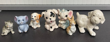 7 Porzellanfiguren Hunde Katzen Hase Elefant ca. 3-5 cm hoch *