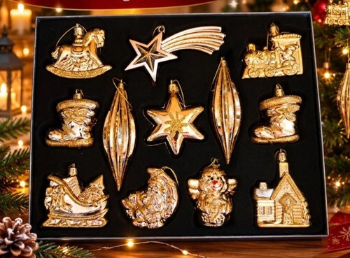 Goldfarbige deko figuren - 12,