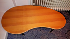 Nierentisch Holz Couchtisch Beistelltisch mit Metallfüßen Höhe ca. 44 cm / Länge