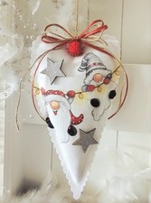 Deko Herz Wichtel Advent  Weihnachten Anhänger Fensterdeko Landhaus Tilda 