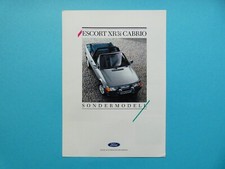 Prospekt / Katalog / Broschüre - Ford Escort XR3i - Cabrio / Cabriolet - 08/87