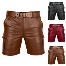 Herren PU Leder Party Shorts