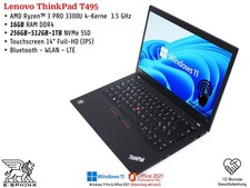 Lenovo ThinkPad T495 | Ryzen Pro |Touch| 16GB RAM |NVMe SSD | Win 11 & Office 21