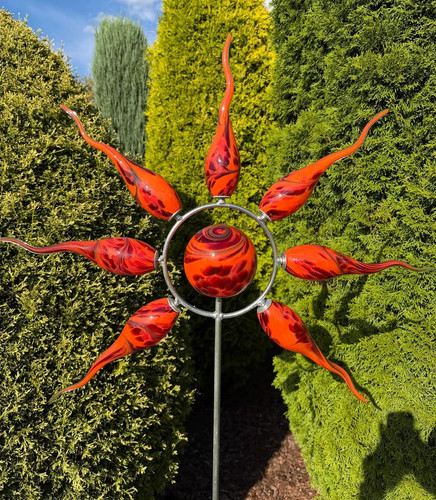Glas sonne 160cm rot schwarz - sonne,