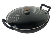 BUCCAN HAMERSLEY Gusseisen Wok Pfanne 36 cm Chinawok Gusswok Wokpfanne NEU