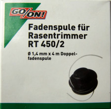 GO/ON!  Ersatz-Doppel-Fadenspule RT 450/2 für Rasentrimmer - Länge: 4m - Ø 1,4mm