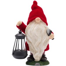 Gartendeko Harz Zwerg mit LED Solarlaterne wetterfest für Außen Balkon Garten