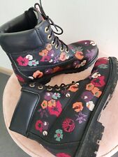 Timberland  Leder  Boots  Gr 39  Schwarz  Blumen Muster