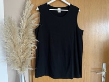 Damen Blusentop ~ Gr. 44 46 ~ schwarz ~ Tunika Shirt ~ Baumwolle ~ Strukturiert