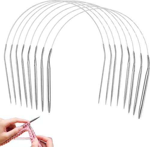 Metall rundstricknadel 40cm - metall, 40cm,8