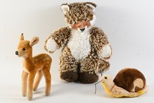 C26N59- 3 Steiff Stofftiere Dachs Schnecke Rehkitz