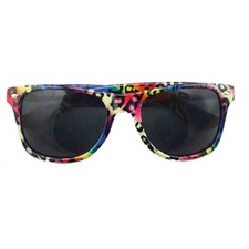 Retro Leoparden Brille Partybrille Leo-Look 80er Jahre Sonnenbrille Erwachsene