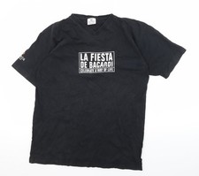 Bacardi Herren schwarzes Logo T-Shirt - Large