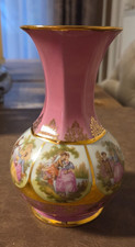 wunderschöne alte Porzellan-Vase, HW Porzellan Karlsbad, ca. 17 cm Liebes-Szenen