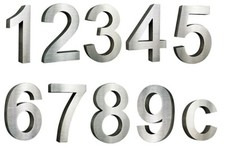 3D-Hausnummer Edelstahl H20cm H25cm H30cm  ARIAL-2D  V2A viele weitere im Shop 