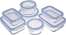 7 x Frischhaltedosen Amazon Basics BPA frei Glas mit Deckel Transparent 14-tlg.