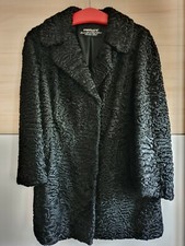 Swakara Karakul Lamb Mantel Kurzmantel & passender Hut schwarz